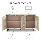 Mango Wood Buffet Server with 4 Shelves and 3 Doors