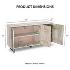 Mango Wood Buffet Server with 4 Shelves and 3 Doors