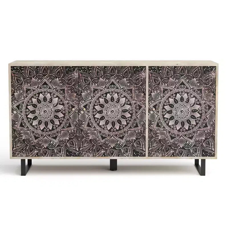 Mango Wood Buffet Server with 4 Shelves and 3 Doors
