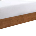 Mid-Century Modern Platform Bed with Boucle Headboard