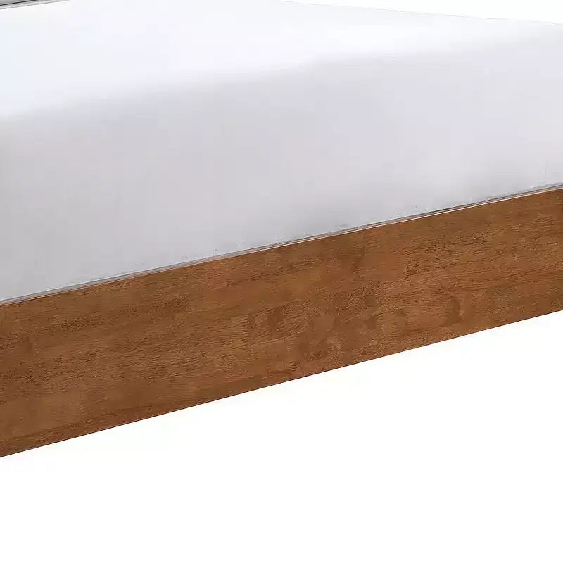 Mid-Century Modern Platform Bed with Boucle Headboard
